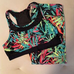 Fabletics Colorful Tropical Print Activewear Set